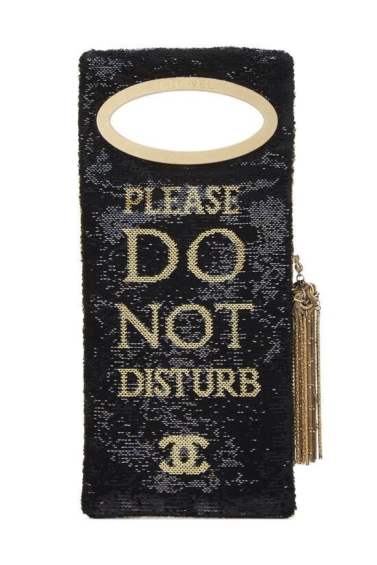 Paris-Cosmopolite Black & Gold Sequin Do Not Disturb Clutch, , large image number 0
