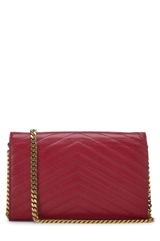 Red Grainy Leather Monogram Wallet On Chain (WOC), , large image number 3