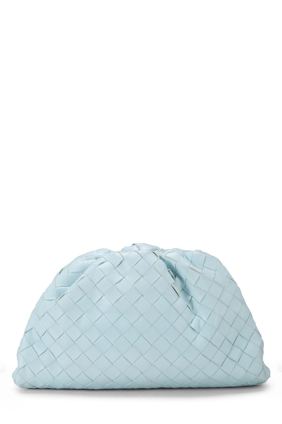 Blue Intrecciato Leather Teen Pouch, , large image number 0