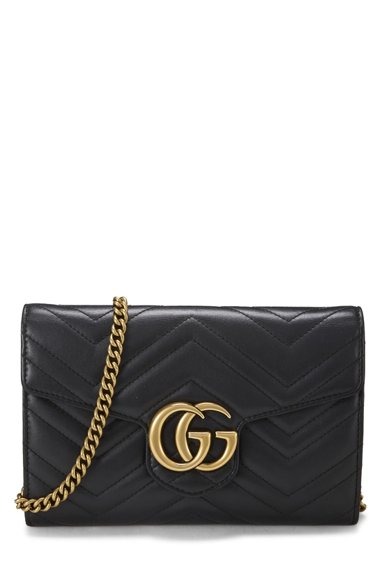 Black Leather GG Marmont Matelass&eacute; Crossbody Bag Mini, , large image number 0