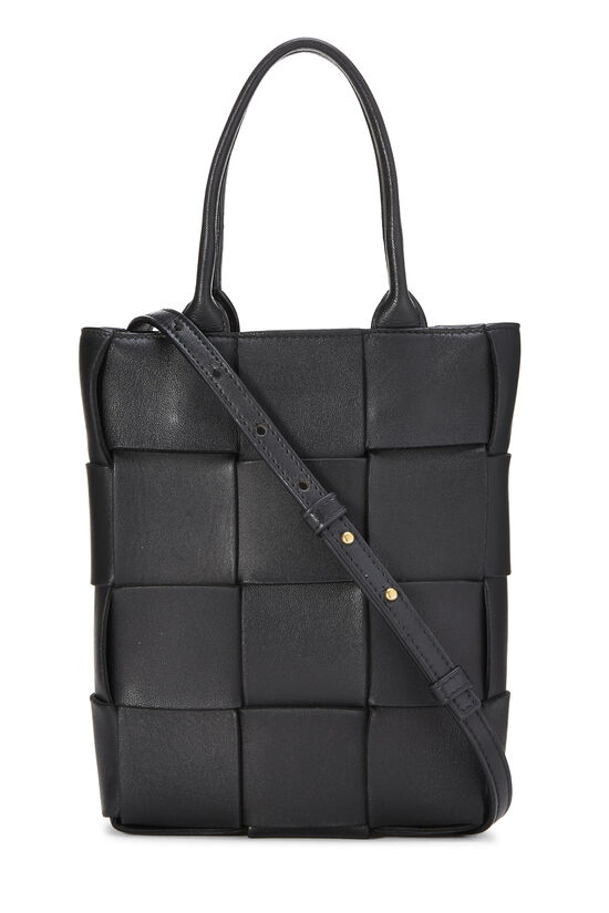 Black Maxi Intrecciato North South Cassette Tote Mini, , large image number 3