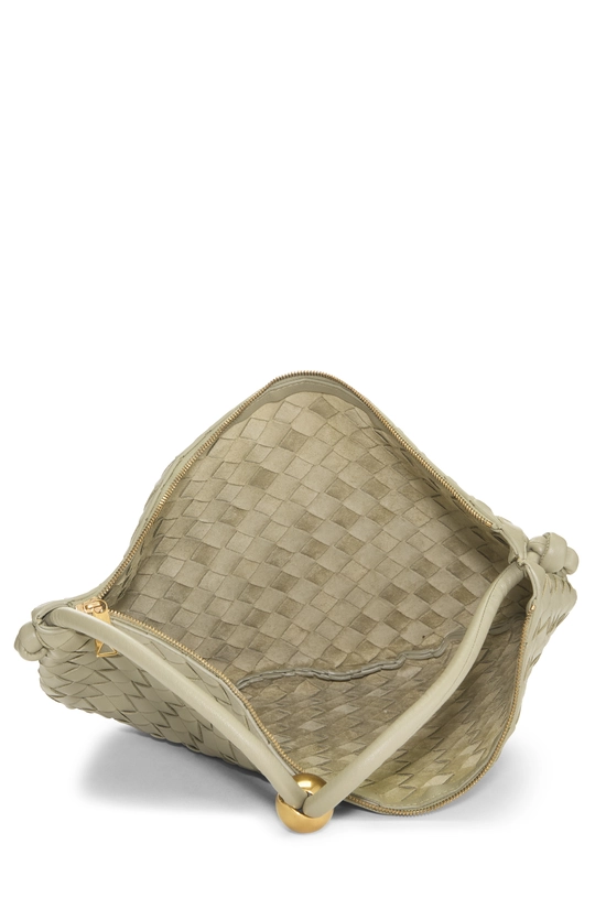 Green Intrecciato Turn Pouch Medium, , large image number 5