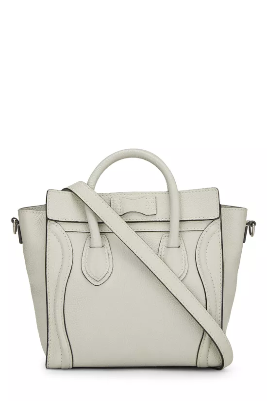 Grey Drummed Calfskin Leather Luggage Nano, , large image number 3