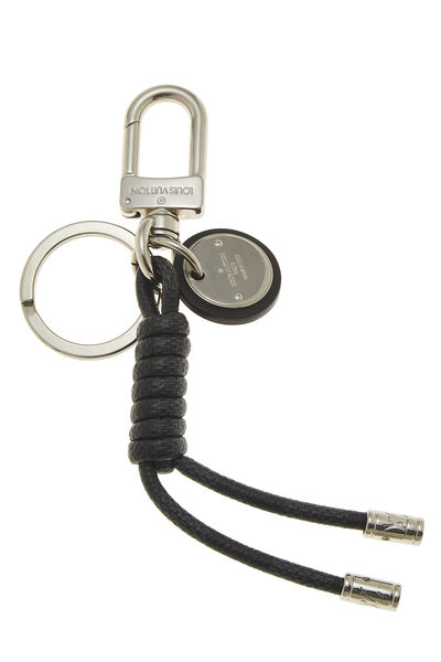 Silver & Black Coated Canvas Rope Key Holder, , large