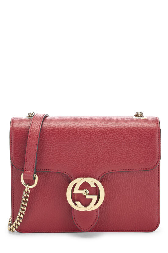 Red Leather Interlocking Crossbody, , large image number 0