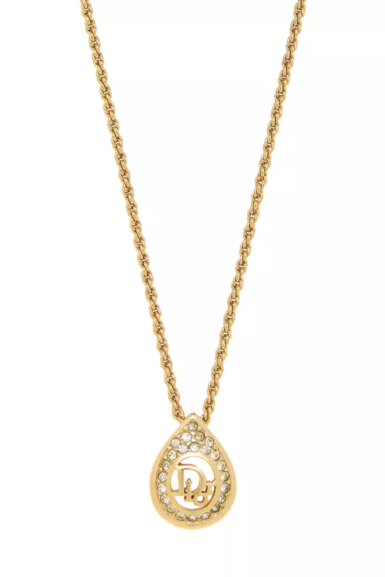 Gold Crystal Logo Necklace, , large image number 1