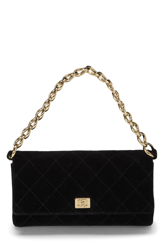 Black Velvet Chain Handbag Small, , large image number 0