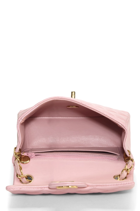 Pink Quilted Lambskin Half Flap Mini, , large image number 5