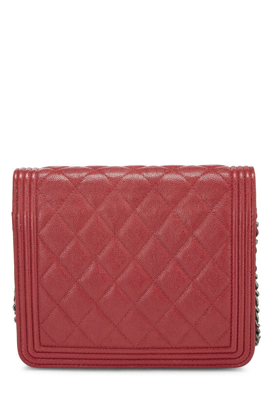 Red Quilted Caviar Boy Wallet on Chain (WOC), , large image number 5