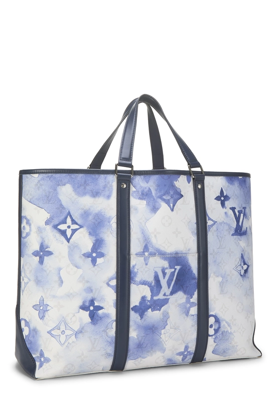 Blue Watercolor Monogram New Tote GM, , large image number 1