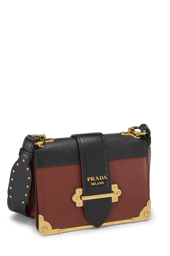 Brown & Black Leather Cahier Crossbody, , large image number 1