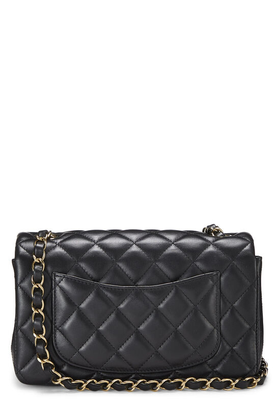Black Quilted Lambskin Rectangular Flap Small, , large image number 3