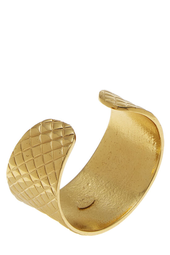 Gold Quilted 'CC' Cuff, , large image number 1
