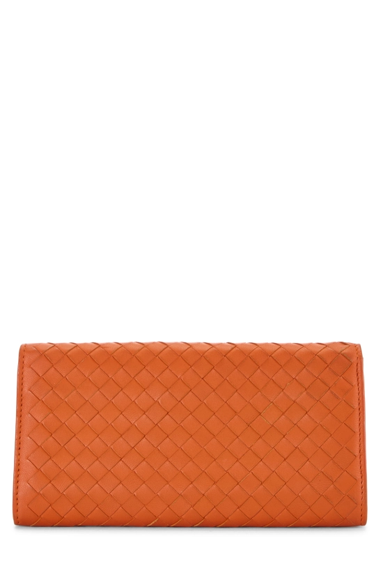 Orange Intrecciato Continental Wallet, , large image number 2