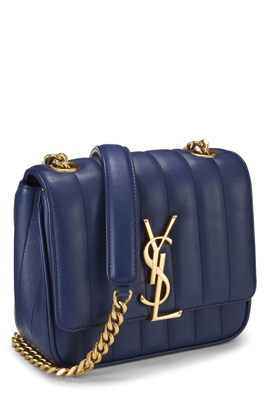 Navy Quilted Lambskin Vicky Crossbody Small, , large image number 1