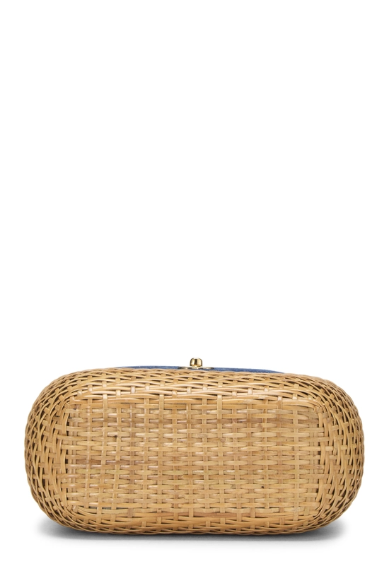 Navy Natural Wicker Basket Bag, , large image number 4