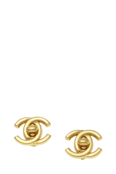 Gold 'CC' Turnlock Earrings Medium