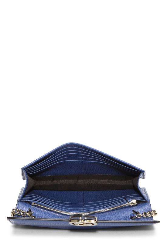 Blue Leather Interlocking Wallet On Chain (WOC) Small, , large image number 5