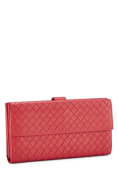 Red Intrecciato Long Wallet, , large
