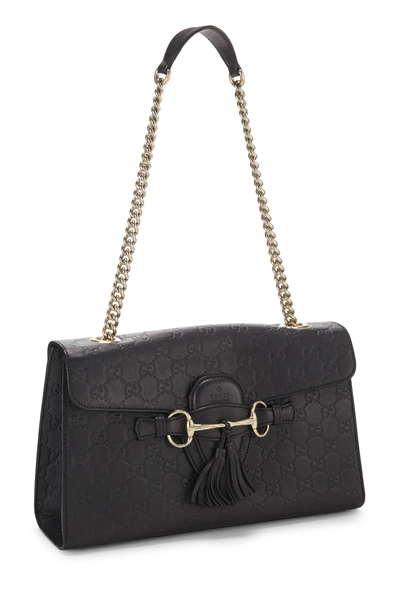 Gucci Black Guccissima Leather Emily Chain Shoulder Bag — photo 2