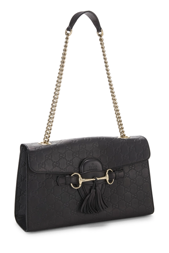 Black Guccissima Leather Emily Chain Shoulder Bag, , large image number 1