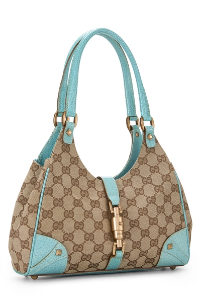 Blue Original GG Canvas Bardot Bag Small, , large