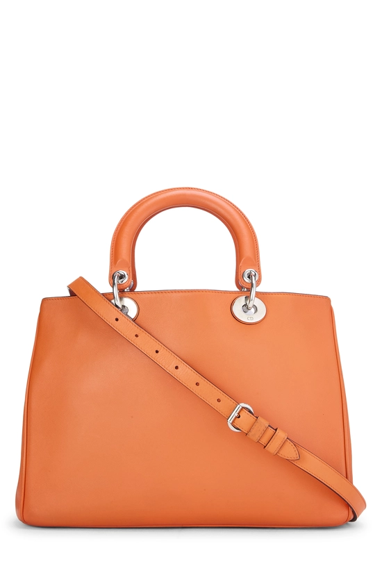 Orange Calfskin Leather Diorissimo Medium, , large image number 3