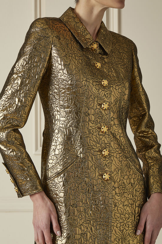 Metallic Gold Brocade Jacket, , large image number 2