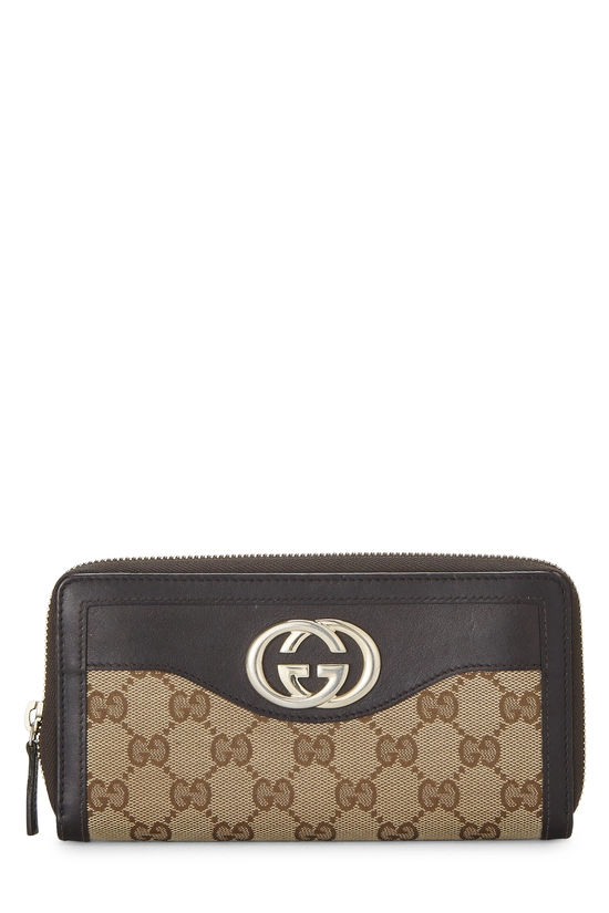 Brown Original GG Canvas Britt Zip Around Wallet, , large image number 0