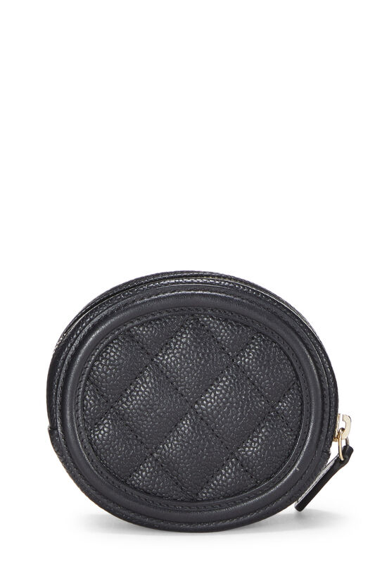 Black Quilted Caviar Filigree Coin Purse, , large image number 2