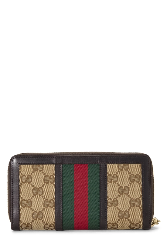 Brown Original GG Canvas Rania Zip Around Wallet, , large image number 2