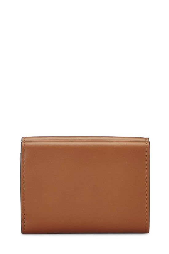 Brown Leather Logo Tri-Fold Wallet , , large image number 2