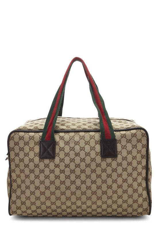 Gucci Beige/Ebony GG Canvas Carryall Duffle Bag - Yoogi's Closet
