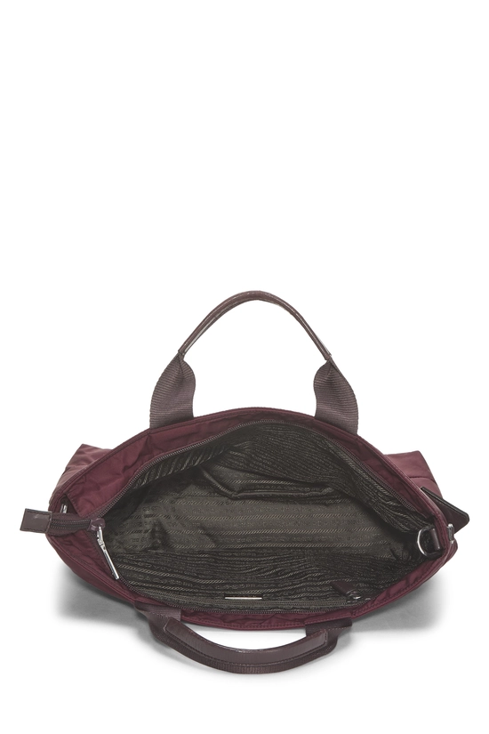 Burgundy Nylon Convertible Handbag, , large image number 5