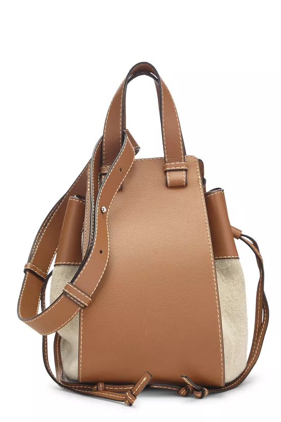 Brown Canvas Hammock Drawstring Bag Medium, , large image number 3