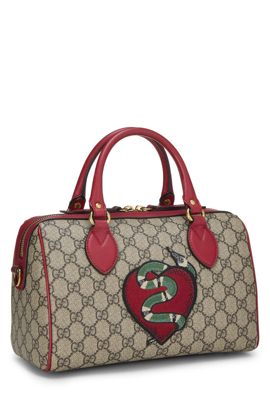 Red GG Supreme Canvas Embroidered Boston Handbag, , large image number 1