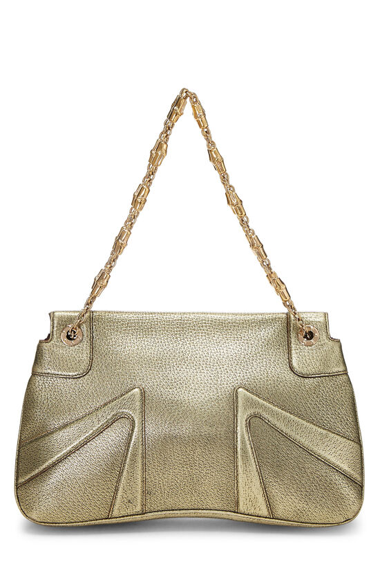 Gold Leather Dragon Shoulder Bag, , large image number 3