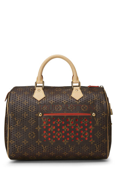 Orange Monogram Canvas Perforated Speedy 30
