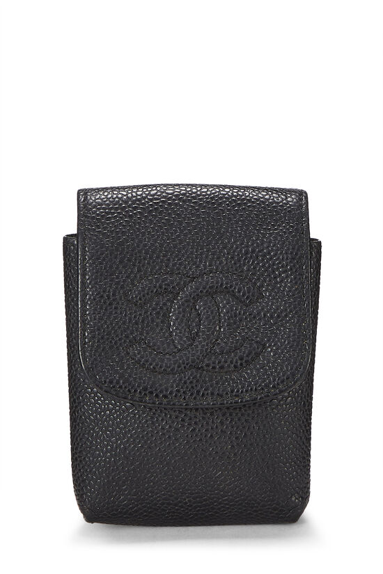 Chanel Black Caviar 'CC' Cigarette Case Q6A0OM0FKB006