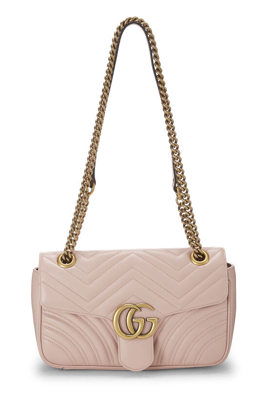 Pink Leather GG Marmont Shoulder Bag Small, , large image number 0