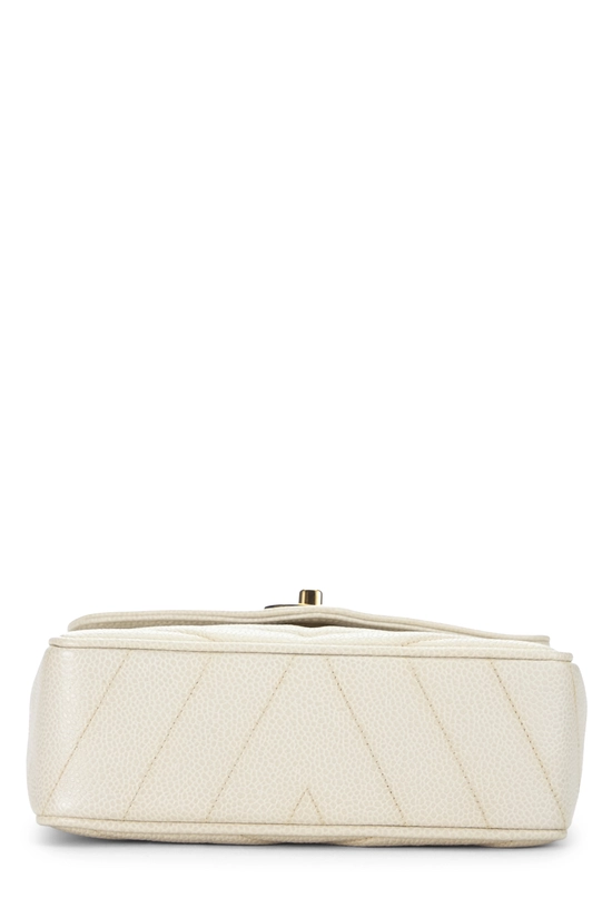 Beige Quilted Caviar Chevron Envelope Mini , , large image number 4