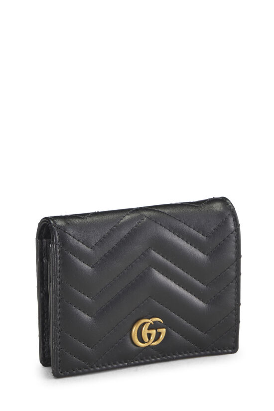 Black Leather GG Marmont Card Case, , large image number 1