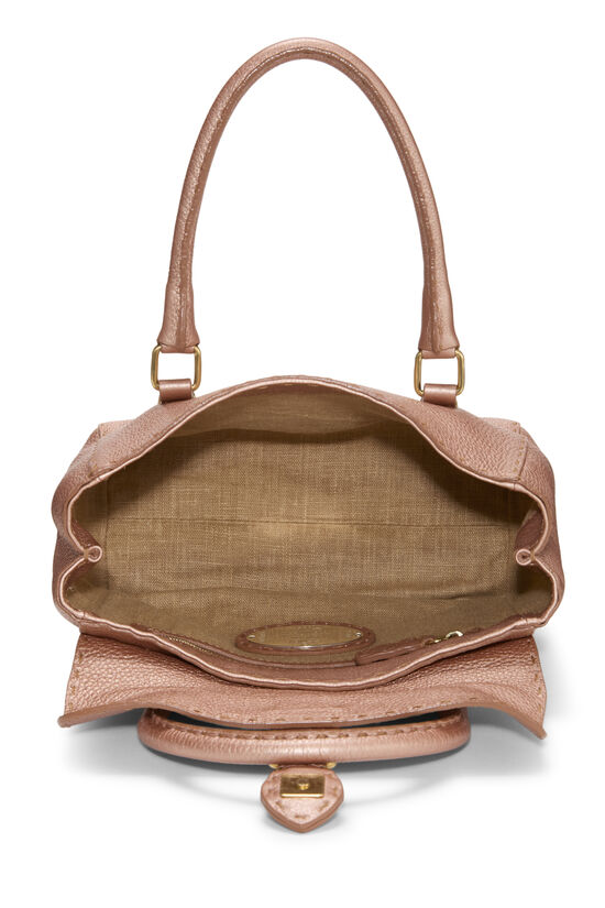 Pink Metallic Pebbled Leather Selleria Linda Bag Mini, , large image number 5