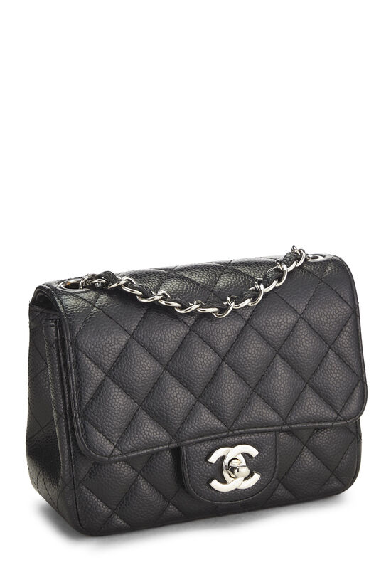Black Quilted Caviar Classic Square Flap Mini, , large image number 1