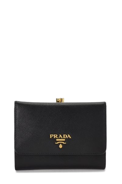Black Saffiano Compact Wallet