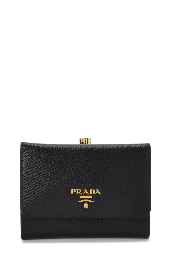Black Saffiano Compact Wallet, , large image number 0