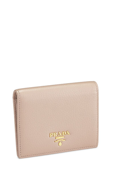 Pink Vitello Daino Bifold Wallet, , large