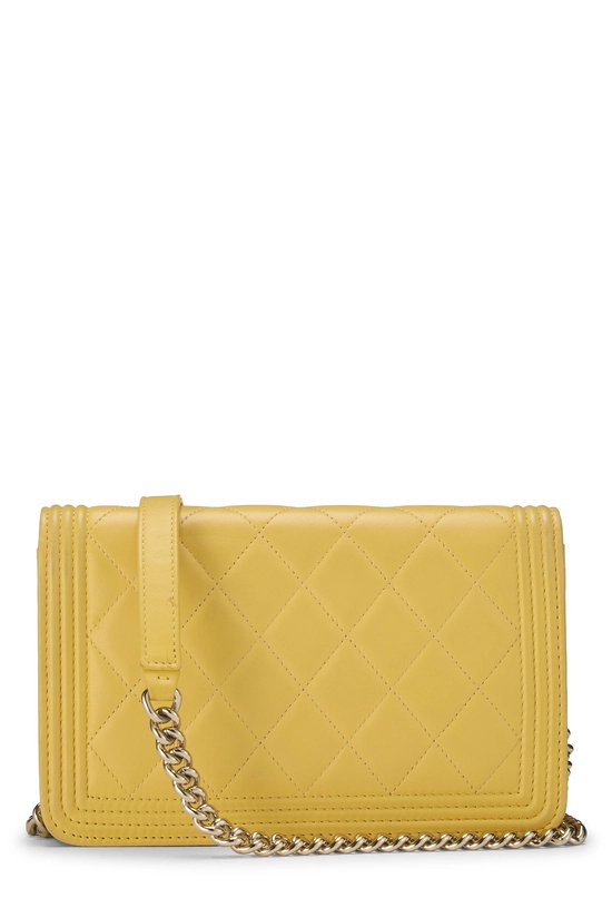 Yellow Quilted Lambskin Wallet on Chain (WOC), , large image number 3