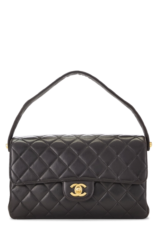 Black Quilted Lambskin Double Sided Flap Small, , large image number 3