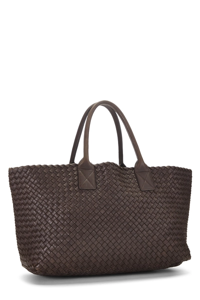 Brown Intrecciato Cabat Tote Medium, , large